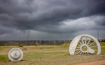 Storm clouds gathering on the horizon near Lethbridge