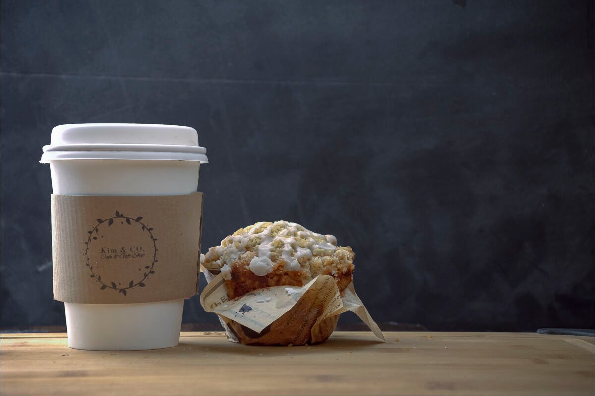 Photo of Caramel Cappuccino Muffin and coffee cup