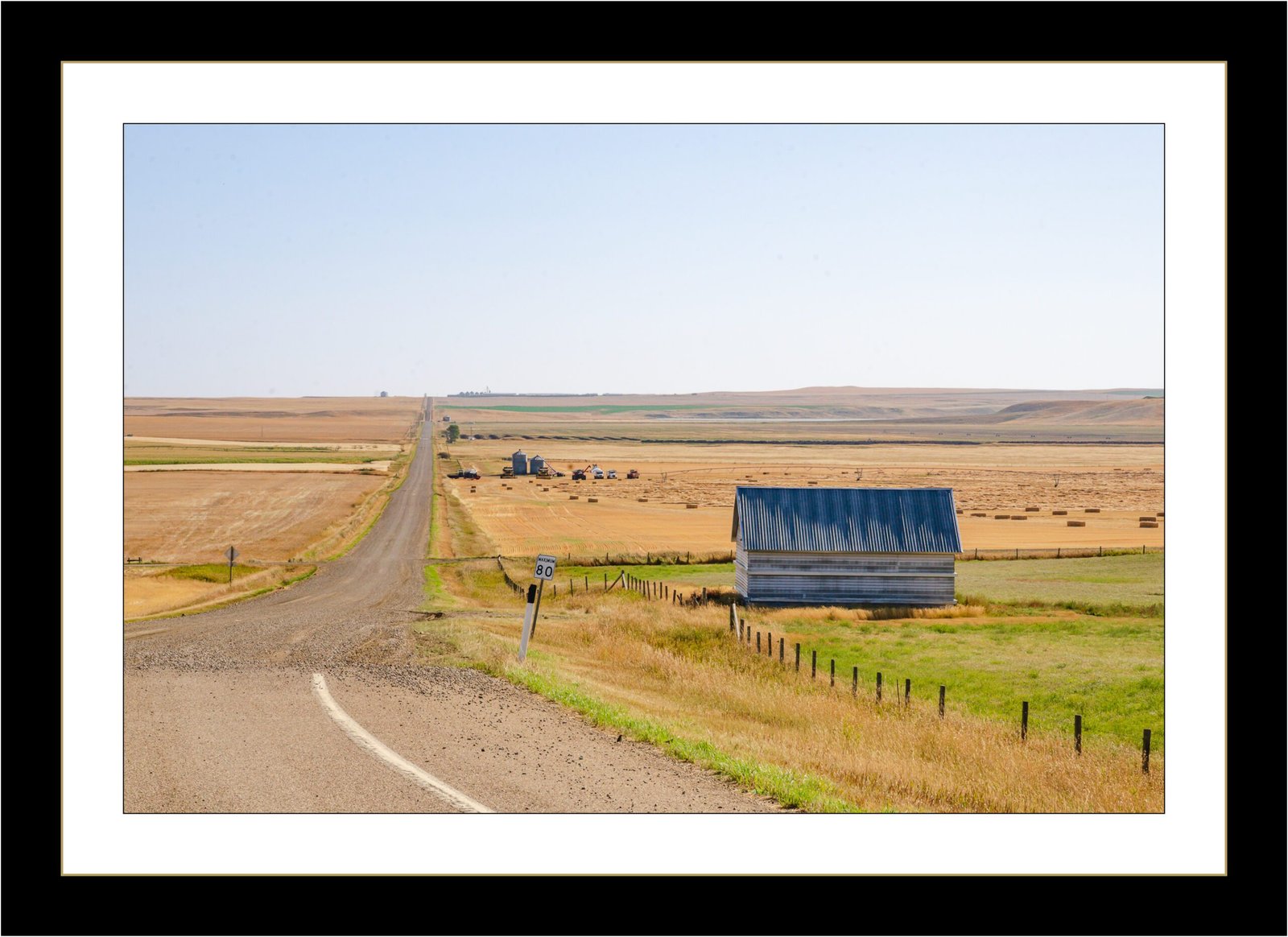 Prairie landscape near Warner, Alberta, photographed in 2020, matching a scene used in the 1963 Alberta Wheat Pool calendar.